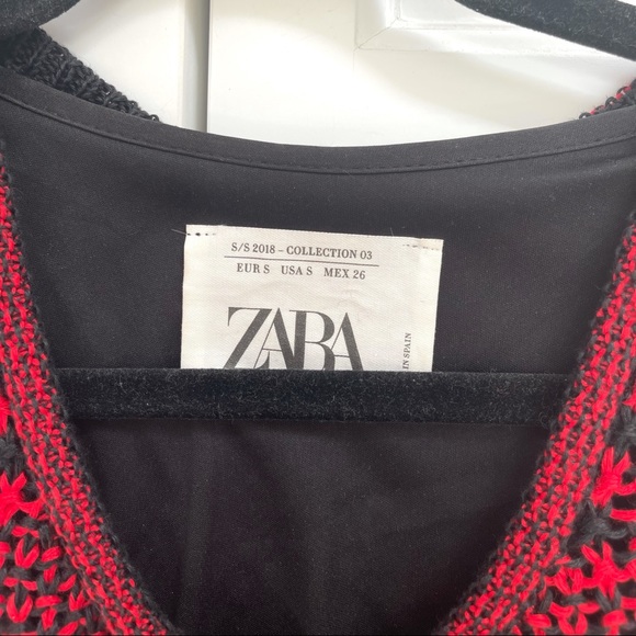 Zara Red and Black Striped Crochet Maxi Dress - Picture 8 of 16